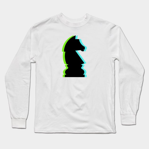 Trippy Knight Piece (Neon Green And Neon Blue) Long Sleeve T-Shirt by inotyler